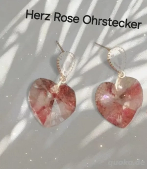 Herz Rose Ohrstecker 