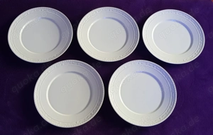 5x große KPM Gourmetteller "Kurland", Platzteller, 1. Wahl,   30 cm, weiß, Porzellan, Handarbeit