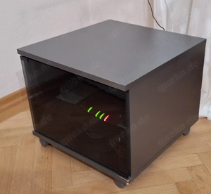 TV-Unterschrank   kleines Rollmöbel mit Glastür