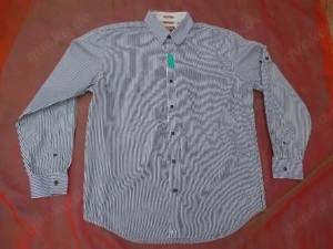 NEU mit ETIKETT Business Freizeit Langarm Kurzarm umwandelbar Streifen Hemd MICHAEL KORS MK 41-42 L