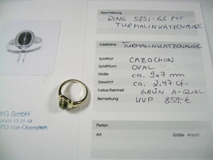 NEU: Ring Größe 19 - 60 585 Gold mit Katzenaugen-Turmalin Bild 10