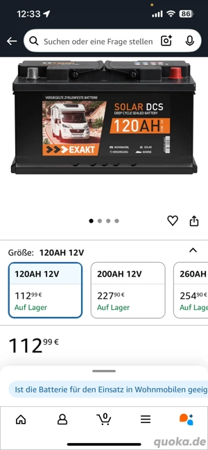 Solarbatterie neuwertig