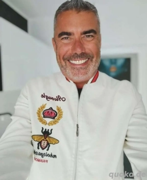 coole weiße Kunst-Lederjacke XXL