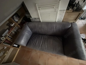 Zu verschenken- Rolf Benz Couch Leder grau blau 