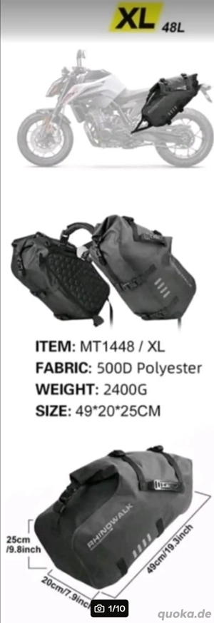 Satteltaschen Rhinowalk MT1448 XL