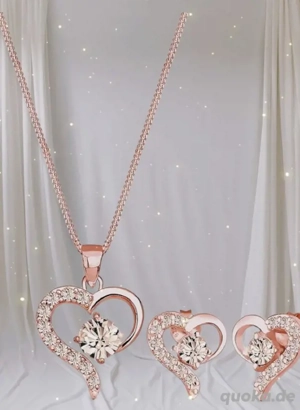 Herz Schmuckset in Roségold 