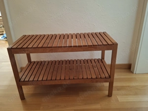 Schuhbank, Holz braun, Maße: 0,83 m x 0,37m x 0,50 m