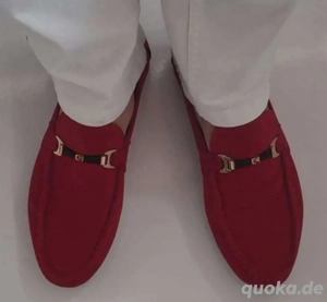 Herrenschuhe Mokassins rot neuwertig