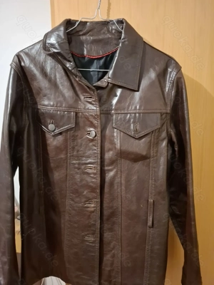 Dunkelbraune Lederjacke 