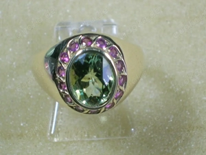 NEU: Ring Größe 17   53 585 Gold mit Turmalin - mit Zertifikat