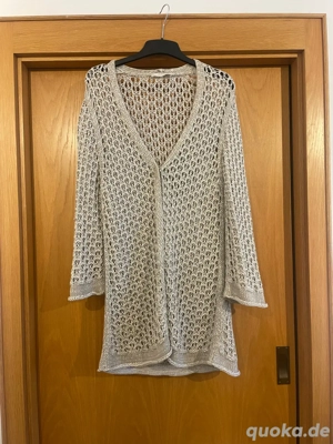 Helle Häkeljacke Strickjacke von Nice Connection, Größe 44