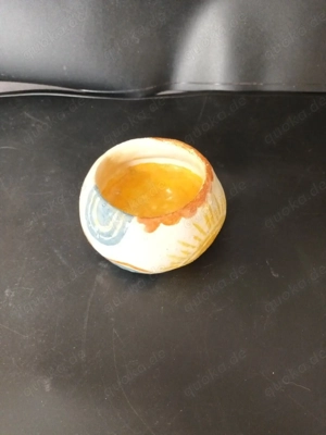 Teelichthalter Ton glasiert Farben hell Höhe 