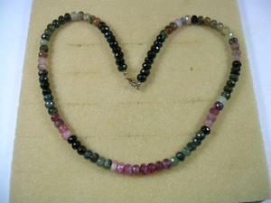 NEU: Collier   Kette Multi-Turmalin 375 Gold Karabiner