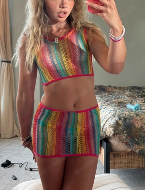 Tolles Sommer-Set, Rock, Cropped Top, Gr. S