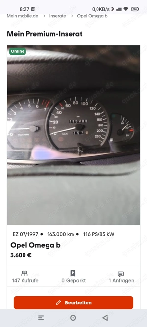 Youngtimer Opel Omega B , 2 Liter 