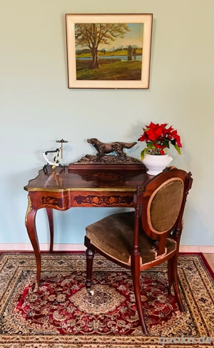 Antiker Louis Quinze Sekretär um 1870   Palisander, Intarsien Muster, echter Blickfang