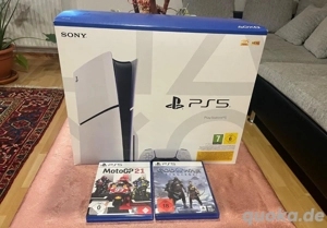 sony Playstation 5 slim spiele konsole Disk édition mit Verpakung und 2 Videospiele + Zubehör set 