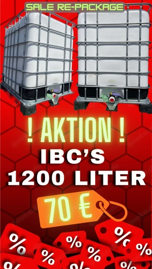 IBC Container 1250 L, für Regenwasser, 30% weniger Algen, IBC,