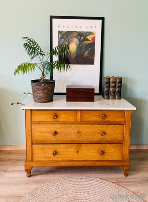 Kommode antik, Gründerzeit, Marmorplatte, 1890er, Landhaus