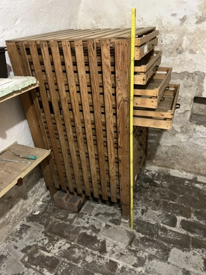 Obstkiste masiv Holz mit neun offenen Schubladen