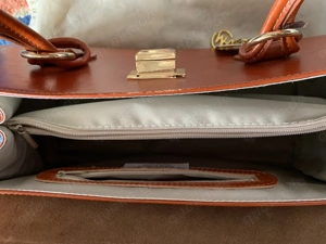 Roberta M cognacfarbene Echtleder  Damenhandtasche  Bild 3