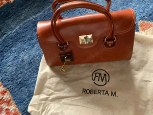 Roberta M cognacfarbene Echtleder  Damenhandtasche  Bild 5
