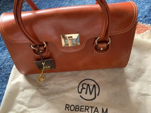 Roberta M cognacfarbene Echtleder  Damenhandtasche  Bild 4
