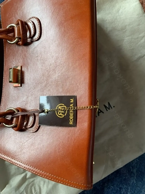 Roberta M cognacfarbene Echtleder  Damenhandtasche  Bild 8