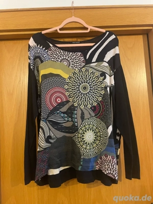 Buntes Langarmshirt von Luisa Cerano, Pullover, Größe 44, Seide