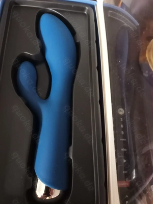 Blauer Spinning Satisfyer von Eis Rabbit 20 cm