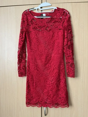 Kleid mit roter Spitze von H&M, Gr. 38 (M)