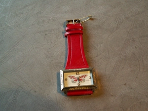 Watch-98 Leslly, Armbanduhr, Damen Uhr, Wristwatch, Women Watch, Montre-bracelet, rot