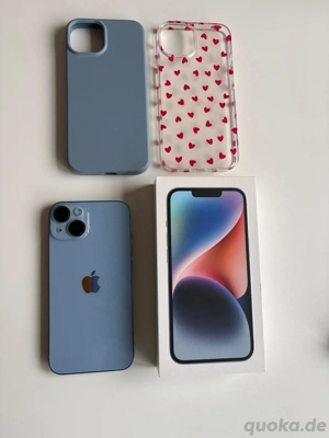 Apple iPhone 14 blau neue telephon mit guter Akkukapazität + verpakung