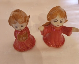 2 Engel Handbemalt Rot