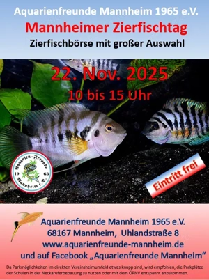 Fisch- und Wasserpflanzenbörse bei den Aquarienfreunden Mannheim  e.V.