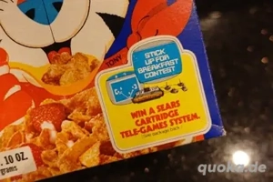 Vintage Atari 2600 Frosted Flake Computer-Videospielkonsole   Preis aus einer Müslischachtel