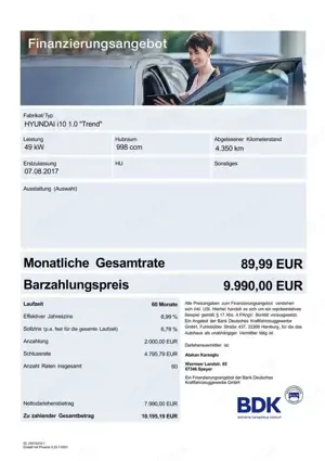 Hyundai i10 1.HAND/SHZ/TEMP./KLIMA/SCHECKHEFT/GARANTIE