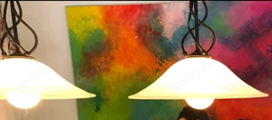 2x Glas-Hängeleuchten