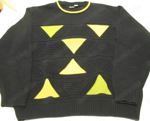 Herren Pullover Gr. 50 Free Collections - dunkelblau-gelb-grün - neuwertig