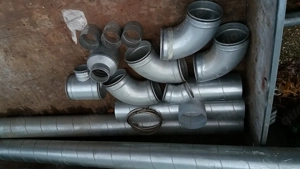 Lüftungsrohr Wickelfalzrohr 160 mm Dm 9 Meter Rohre, Verbinder Bogen u.a. siehe Bilder