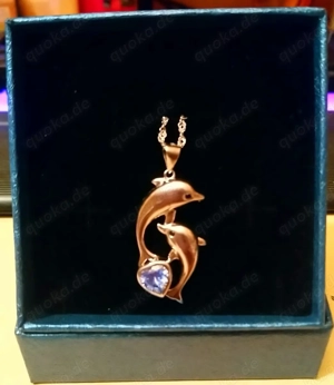 Delphin & Blau Herz Kristall Kette