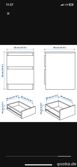 Neu Zwei Stück Weiß Ikea Nachtisch