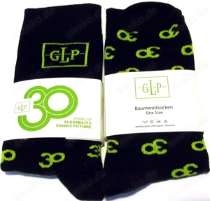 6 Paar Socken - 30 Years GLP - schwarz limette - ca. Gr. 35 - 38 - Neu mit Etikett Bild 2