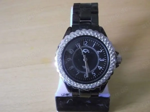 Uhr-96 Damen Uhr, Herrenuhr Armbanduhr Schwarz, Uhr mit Strass