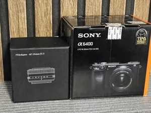 sony Alpha 6400- Schwarz original kit mit 2 opjektiven und verpakung + Zubehör set  Bild 5
