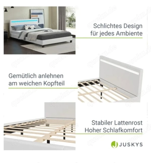 LeD Kunstleder bett 140x200 