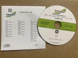 Fendt Farmer 240 x 250 x 260 x 275 x 280 S,SA,P,PA,V,VA Werkstatthandbuch