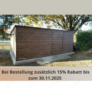 Blechgarage Premium Autogarage Holzoptik Schuppen 