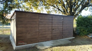 Blechgarage Premium Autogarage Holzoptik Schuppen 