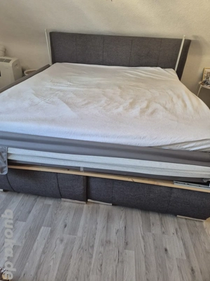 *Boxspringbett - Stoff grau  anthrazit*